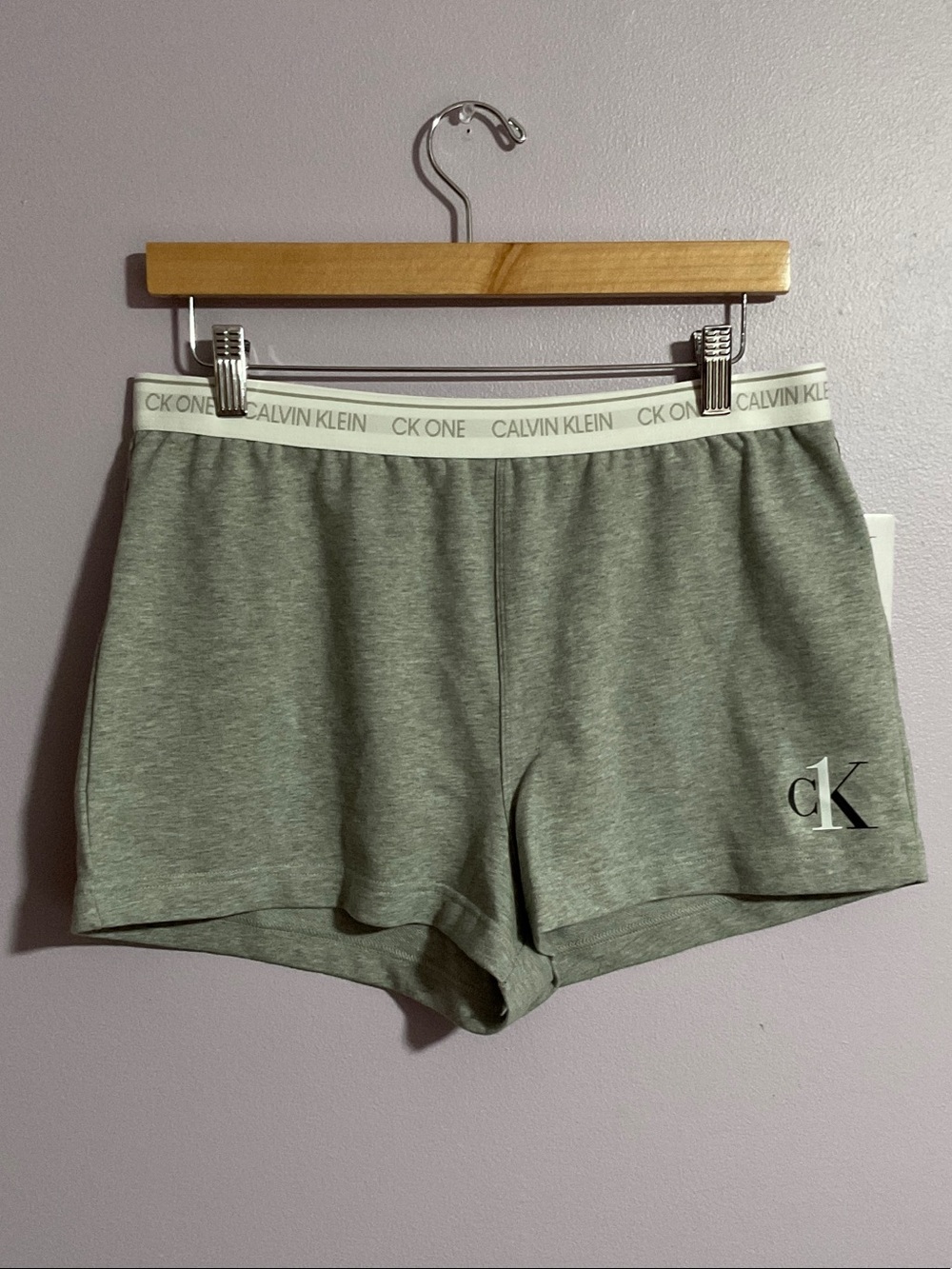 Calvin Klein Light Gray Athletic Lounge Shorts with Logo Waistband